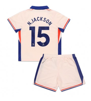 Chelsea Nicolas Jackson #15 Venkovní dres komplet pro Děti 2024-25 Krátkým Rukávem (+ Krátké kalhoty)